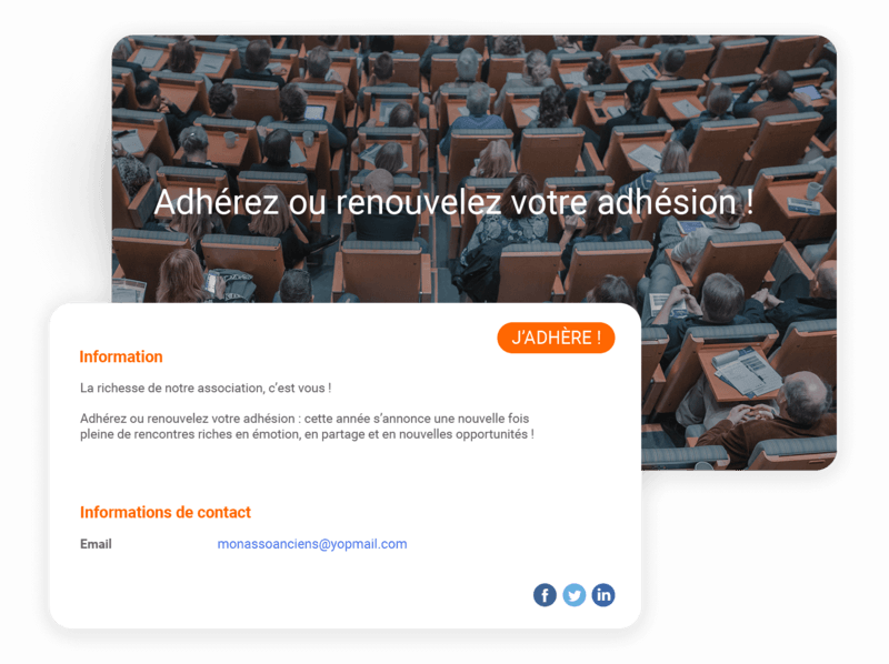 Adhésions pour association d'anciens