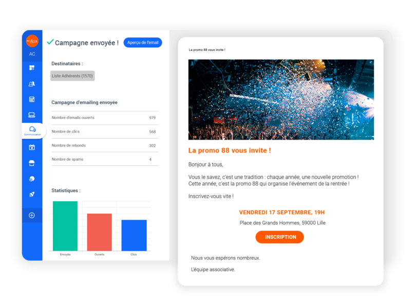 Emailing pour association d'anciens