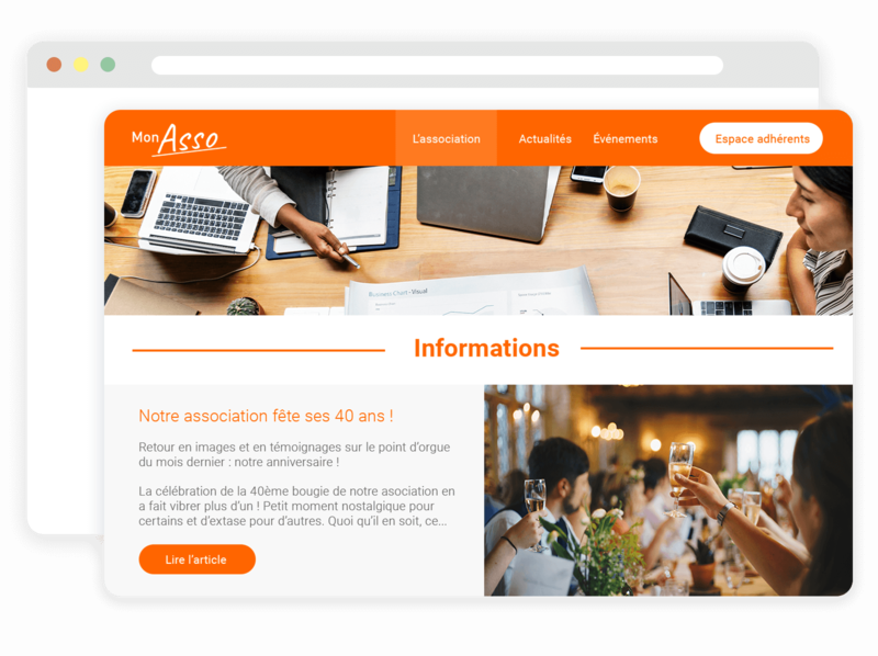 Site web pour association d'anciens