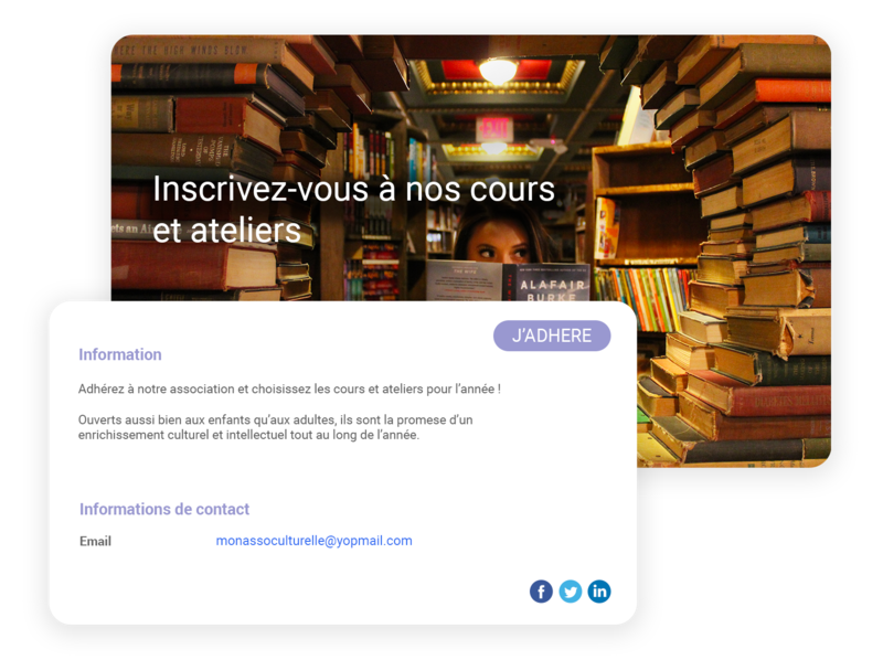 Gestion des adhésions pour association culturelle