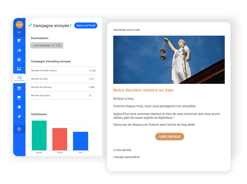 Emailing pour association de défense des droits