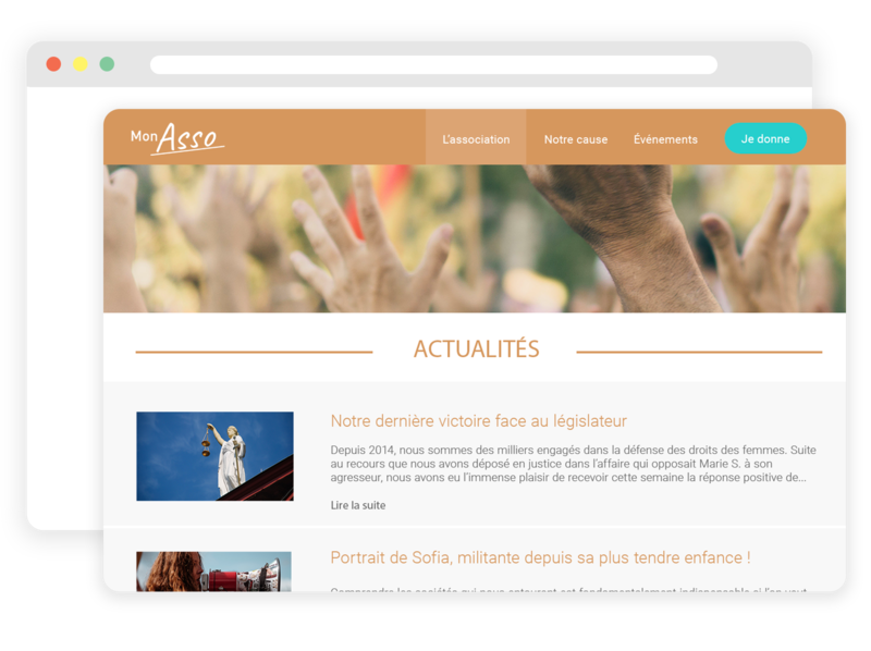 Site web pour association de défense des droits