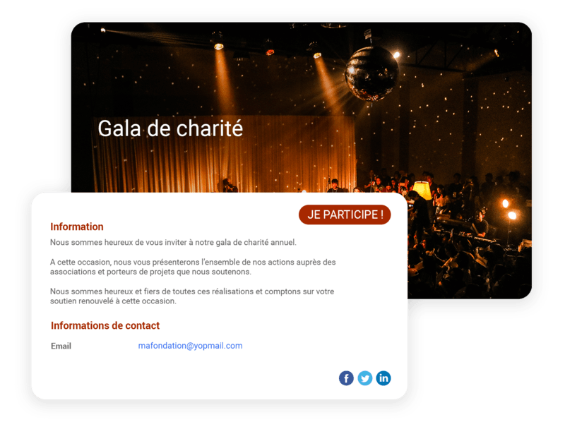 Evénements pour fondation