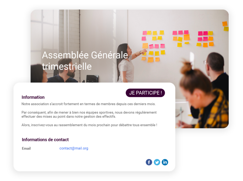 gestion événements club aikido