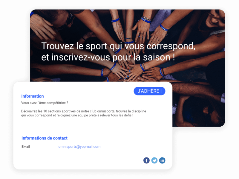 Adhésions en ligne pour club omnisports