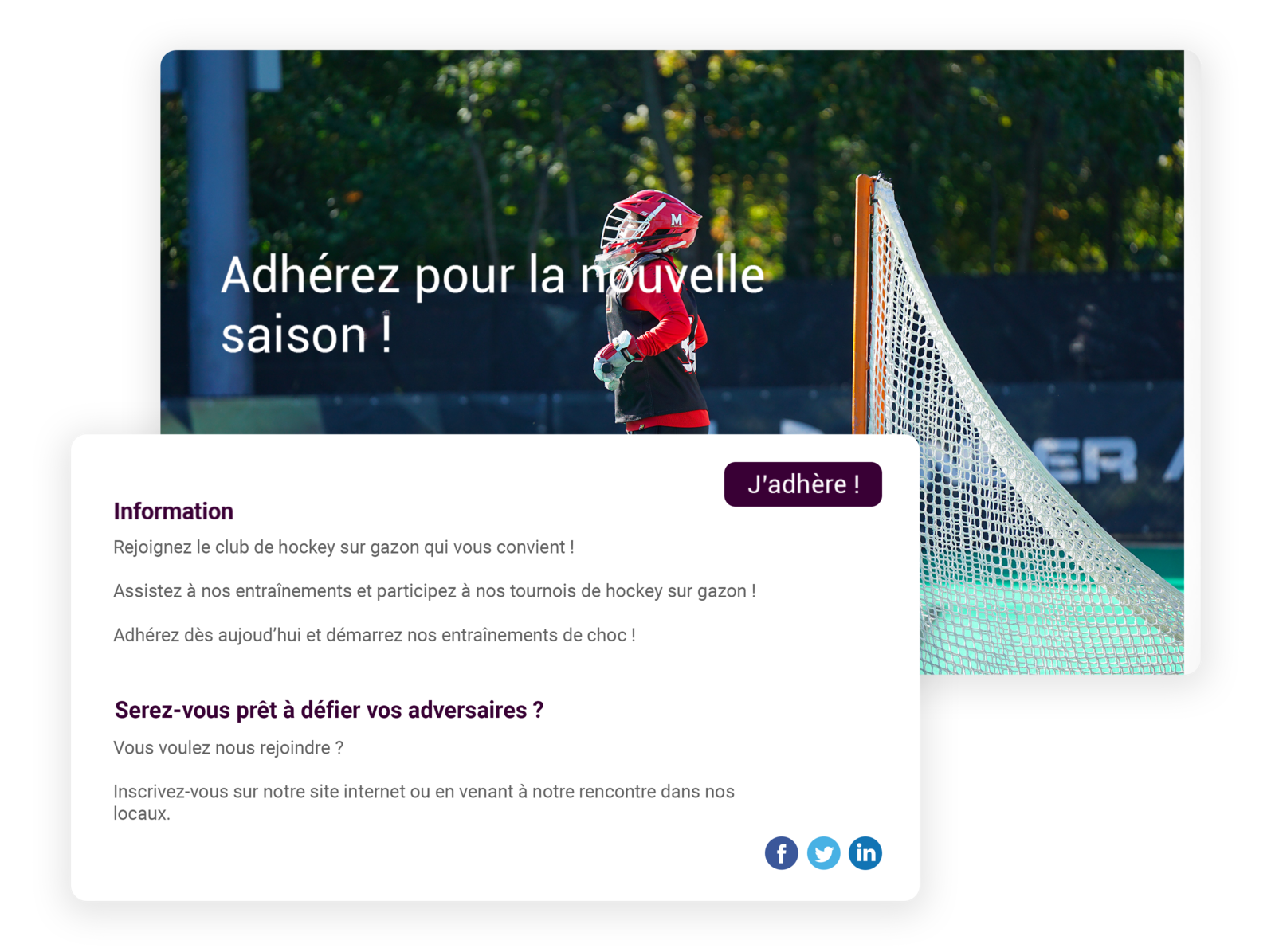 Fédération Française de Hockey Gestion des adhésions membres AssoConnect