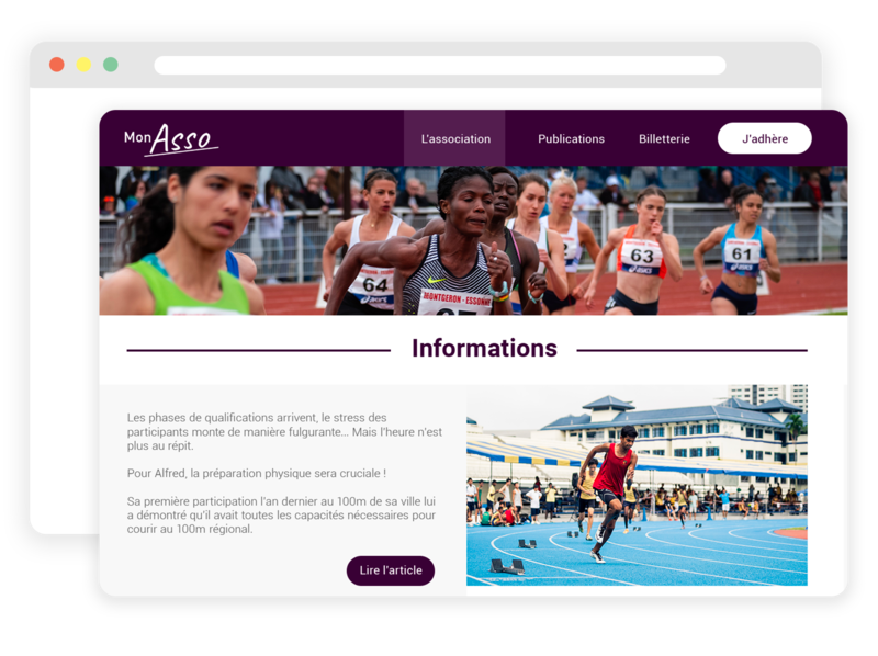 Site web pour club d'athlétisme