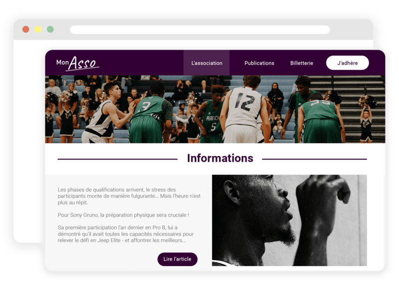 Site web pour club de basketball