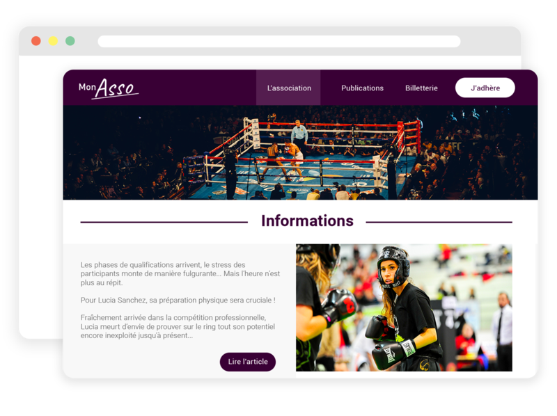 Site web pour club de boxe