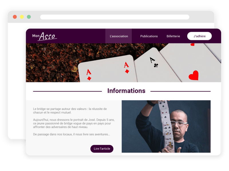 Site web pour club de bridge