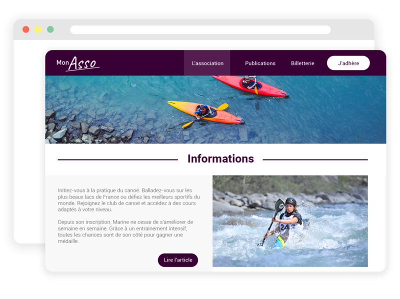 Site web pour club de canoë