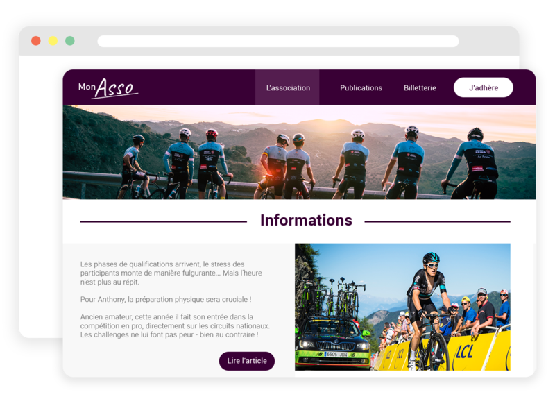 Site web pour club de cyclisme