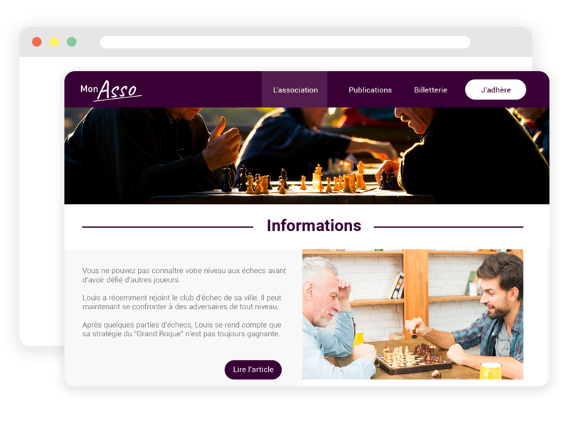 Site web pour club d'échecs