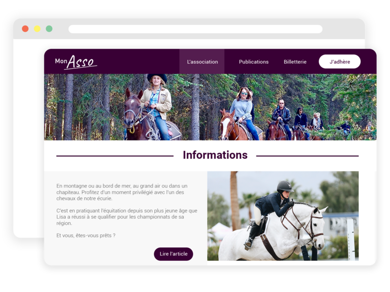 Site web pour club d'équitation