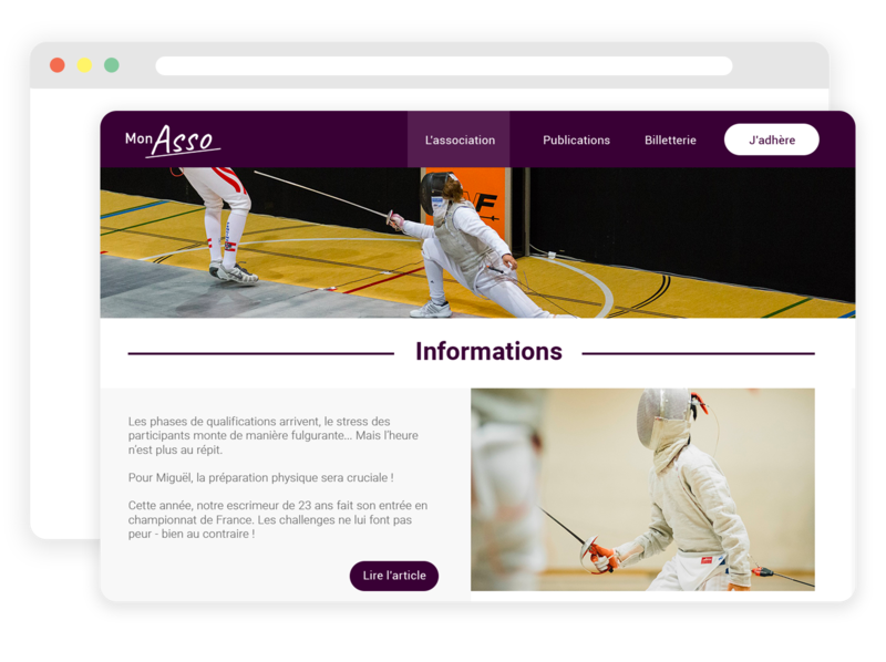 Site web pour club d'escrime