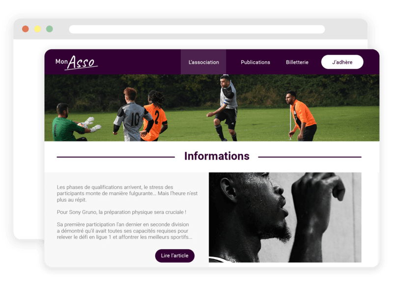 Site web pour club de football