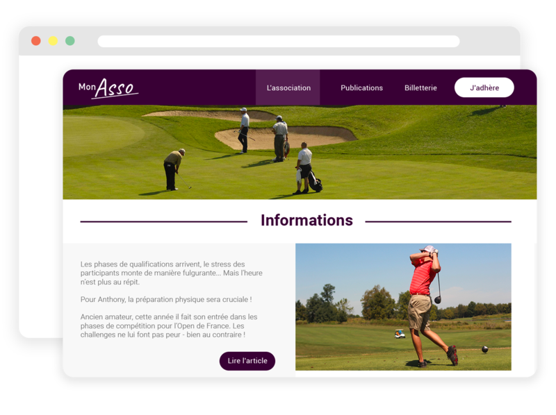 Site web pour club de golf