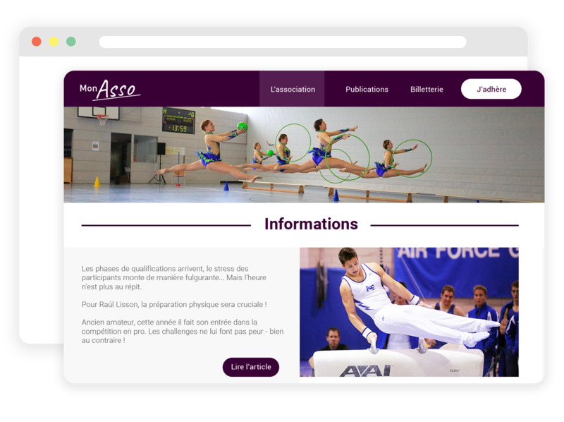Site web pour club de gymnastique