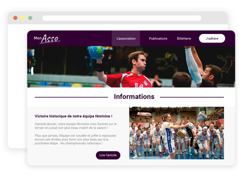 Site web pour club de hand