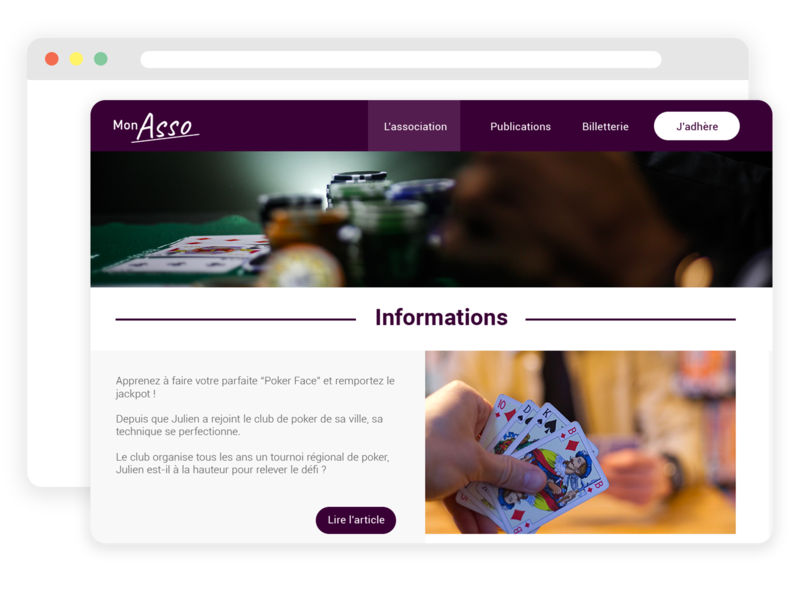 Site web pour club de poker