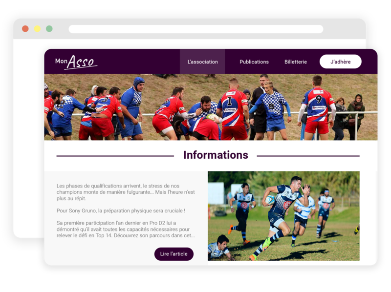 Site web pour club de rugby