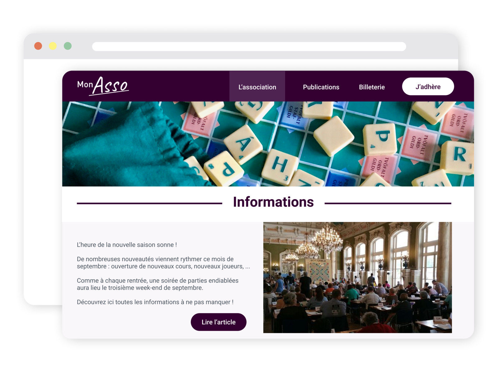 site internet pour club de scrabble