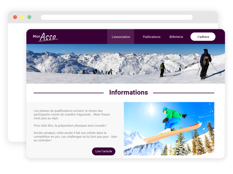 Site web pour club de ski