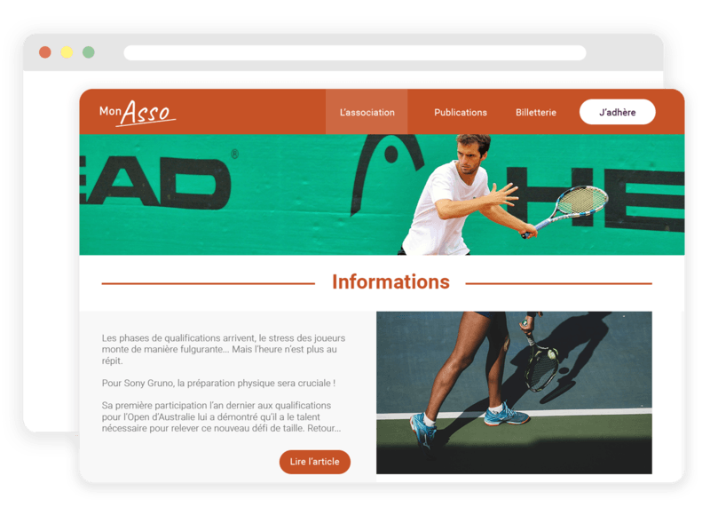 Site web pour club de tennis
