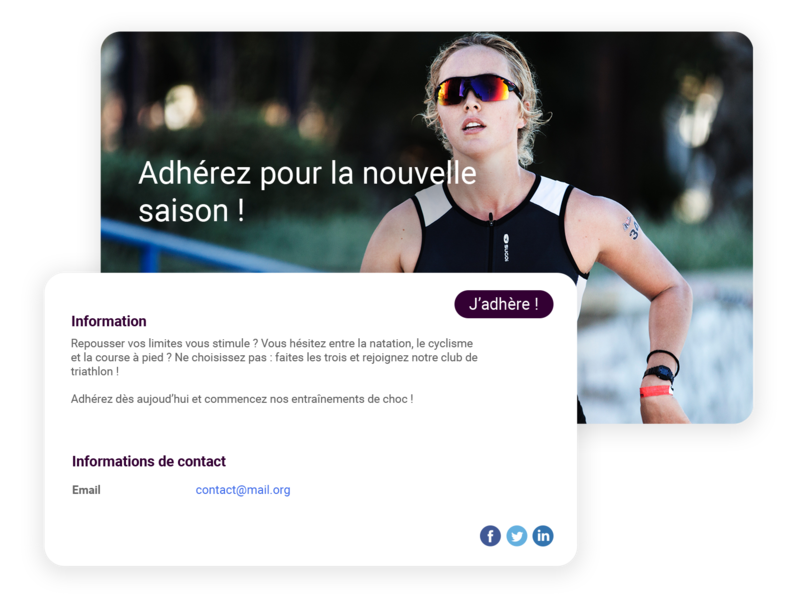 Adhésions en ligne pour club de triathlon