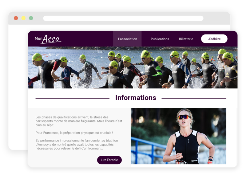 Site web pour club de triathlon