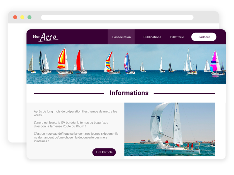 Site web pour club de voile