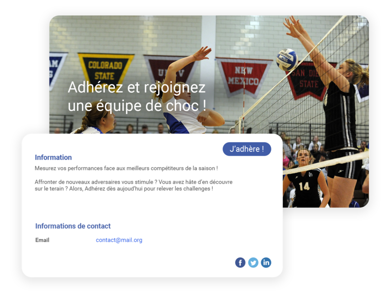Adhésions en ligne pour club de volley