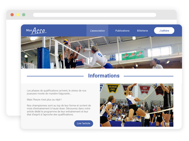 Site web pour club de volleyball
