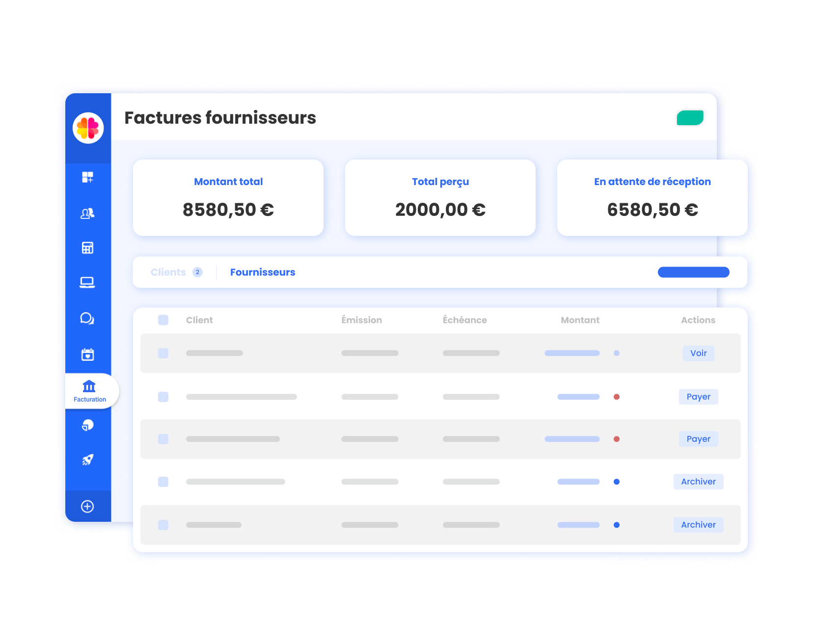 toutes les factures de l'association centralisées sur assoconnect