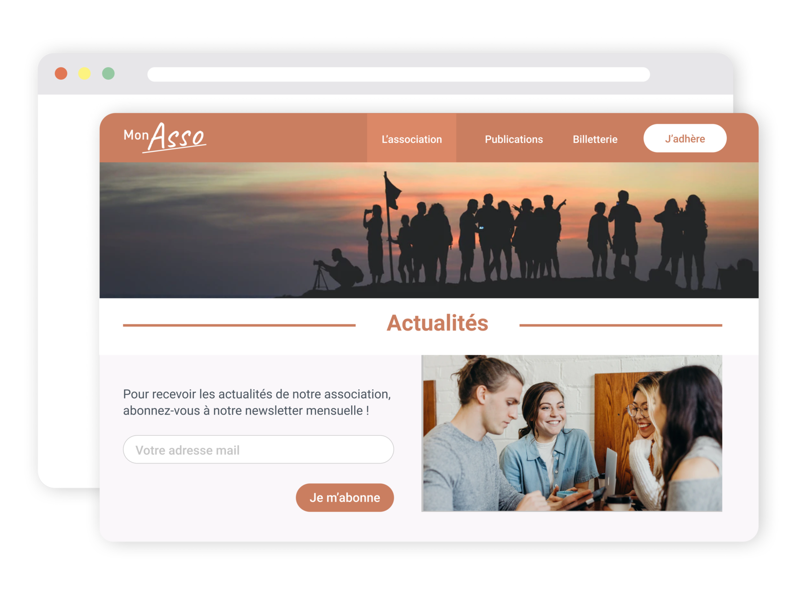 S'abonner à la newsletter d'une association