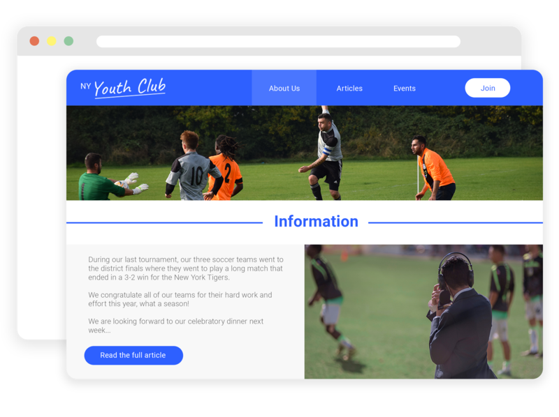 rugby club management website