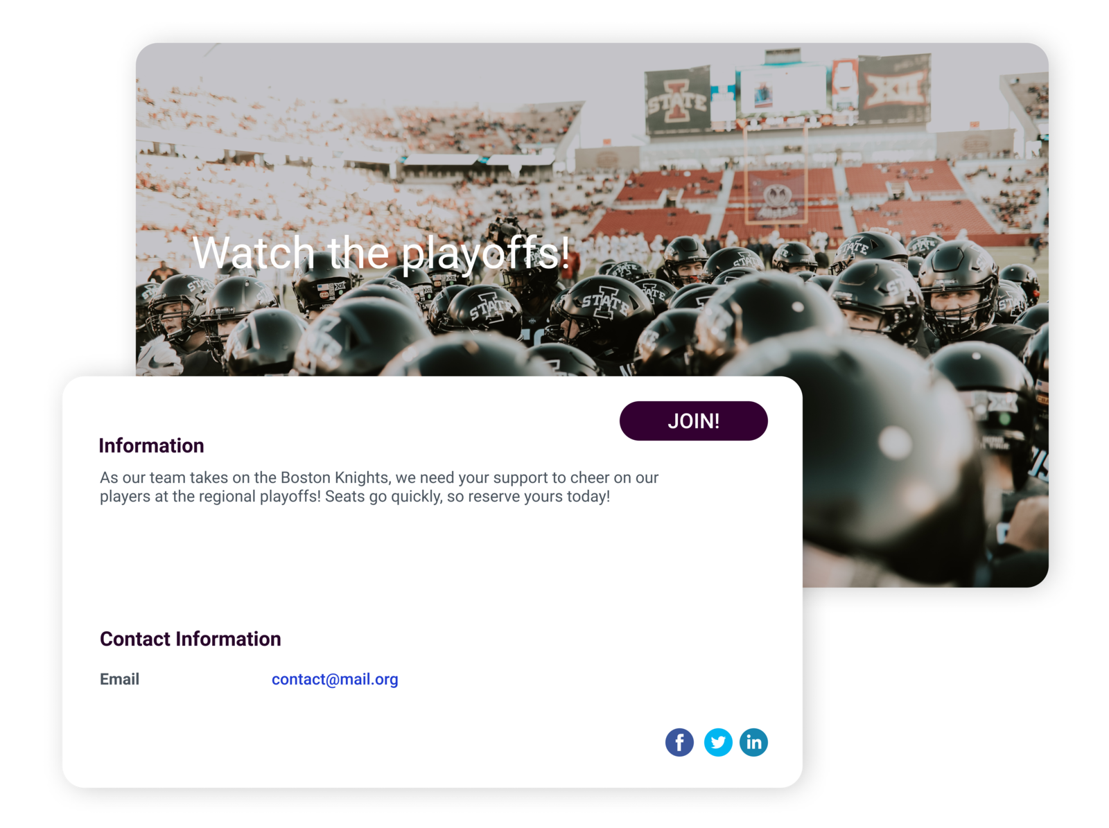 events in football club management software