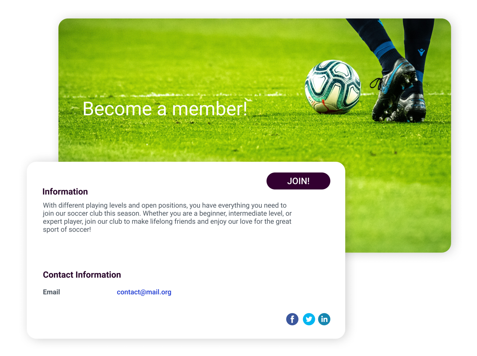 soccer club management software membership